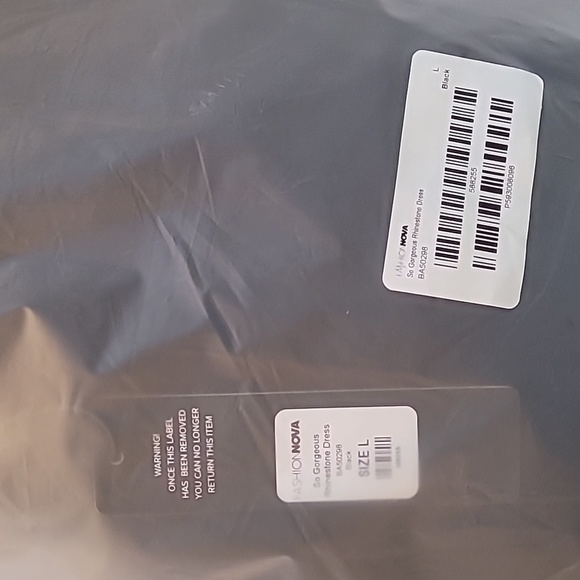 RHINESTONE DRESS - BLACK SZ LARGE - Picture 7 of 8